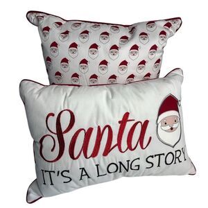 Santa Throw Pillows 19”x19” and 19” x 13” Santa‎ Print Design